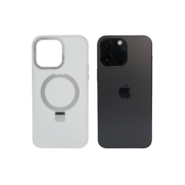 Super Matte White Magnetic Case with Kickstand for iPhone 14 Pro Max