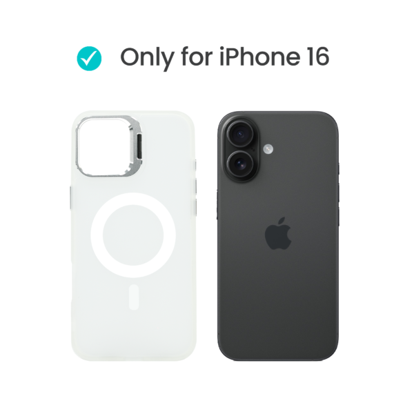 Super Shield Matte Transparent Case for iPhone 16 with Magnetic safe and Built-in Camera Kickstand - Image 2