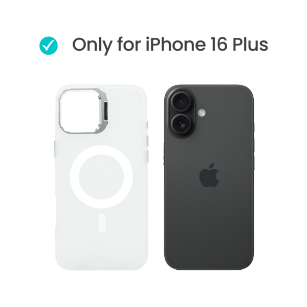 Super Shield Matte Transparent Case for iPhone 16 Plus with Magnetic safe and Built-in Camera Kickstand - Image 2