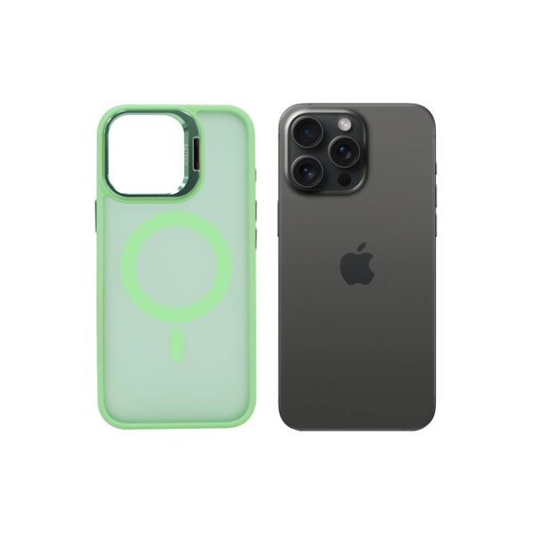 Super Shield Matte Green Case for iPhone 14 Pro Max with Magnetic safe and Built-in Camera Kickstand