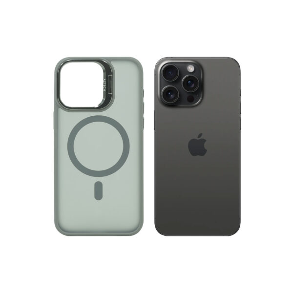 Super Shield Matte Gray Case for iPhone 13 Pro with Magnetic safe and Built-in Camera Kickstand