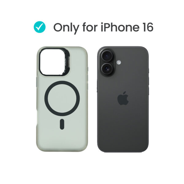 Super Shield Matte GrayBlack Case for iPhone 16 with Magnetic safe and Built-in Camera Kickstand - Image 2