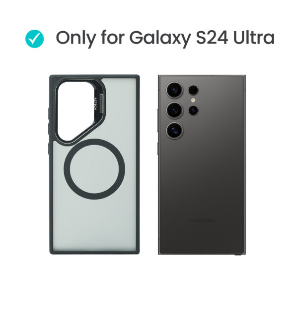 Super Shield Matte Black Case for S24 Ultra with Magnetic safe and Built-in Camera Kickstand - Image 2