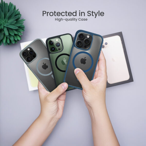 Super Shield Clear Gray Case for iPhone 15 Pro Max with Magnetic Safe Charging Compatible - Image 3
