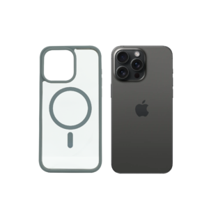 Super Shield Clear Gray Case for iPhone 15 Pro Max with Magnetic Safe Charging Compatible