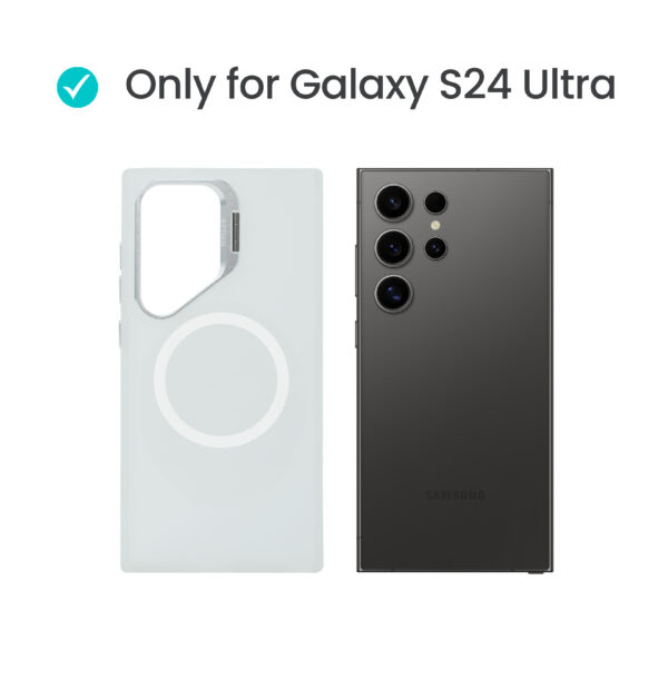 Super Shield Matte Transparent Case for S24 Ultra with Magnetic safe and Built-in Camera Kickstand - Image 2