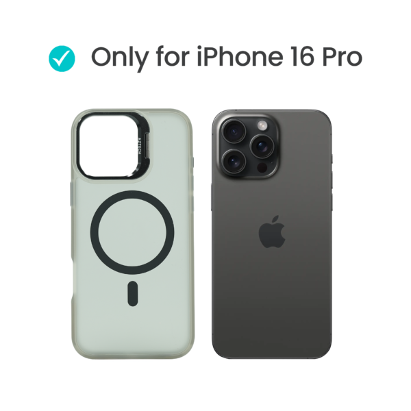 Super Shield Matte GrayBlack Case for iPhone 16 Pro with Magnetic safe and Built-in Camera Kickstand - Image 2