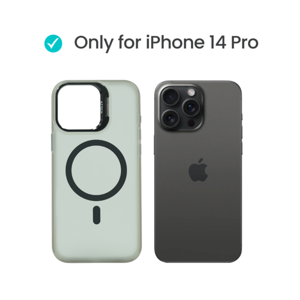 Super Shield Matte GrayBlack Case for iPhone 14 Pro with Magnetic safe and Built-in Camera Kickstand - Image 2