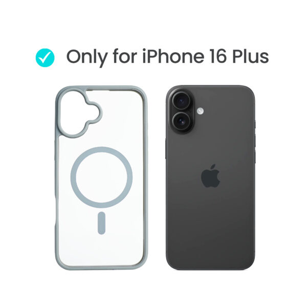 Super Shield Clear Gray Case for iPhone 16 Plus with Magnetic Safe Charging Compatible - Image 2