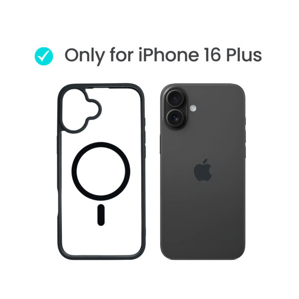 Super Shield Clear Black Case for iPhone 16 Plus with Magnetic Safe Charging Compatible - Image 2