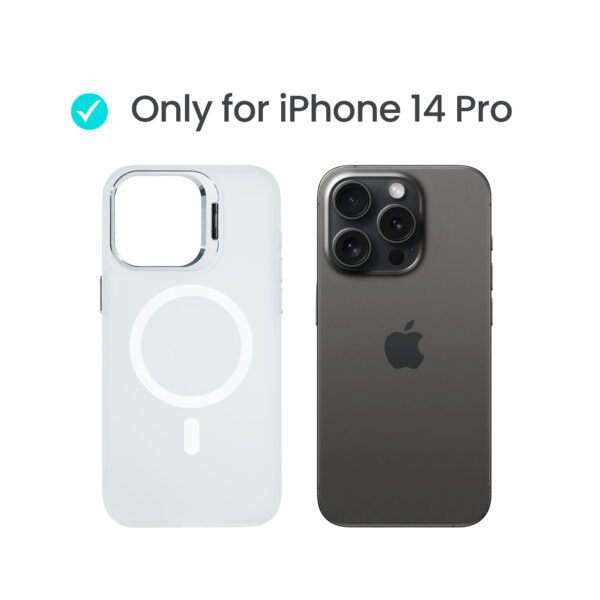 Super Shield Matte Transparent Case for iPhone 14 Pro with Magnetic safe and Built-in Camera Kickstand - Image 2