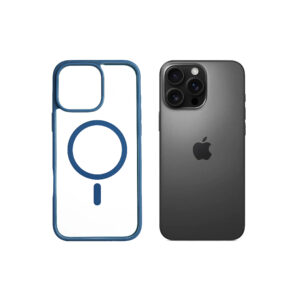 Super Shield Clear Blue Case for iPhone 16 Pro Max with Magnetic Safe Charging Compatible