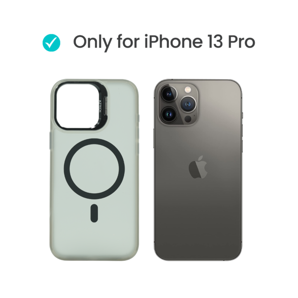 Super Shield Matte GrayBlack Case for iPhone 13 Pro with Magnetic safe and Built-in Camera Kickstand - Image 2