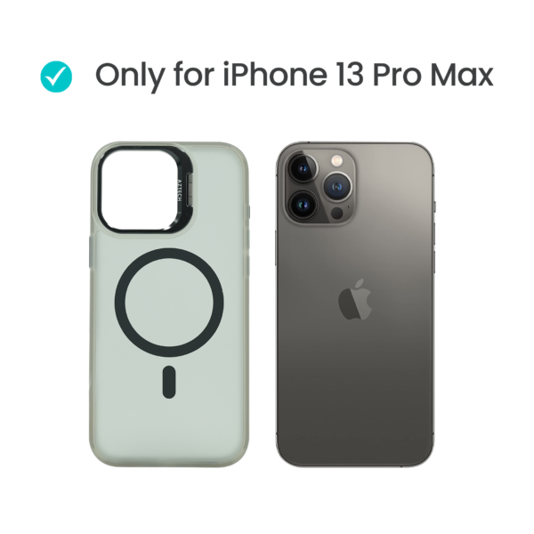 Super Shield Matte GrayBlack Case for iPhone 13 Pro Max with Magnetic safe and Built-in Camera Kickstand - Image 2