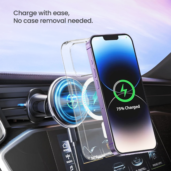 Super Shield Clear Gray Case for iPhone 15 Pro Max with Magnetic Safe Charging Compatible - Image 7