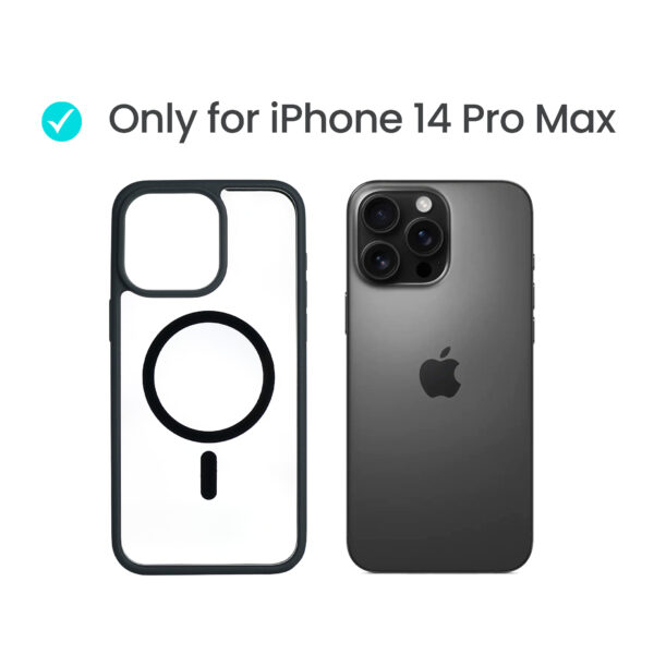 Super Shield Clear Black Case for iPhone 14 Pro Max with Magnetic Safe Charging Compatible - Image 2