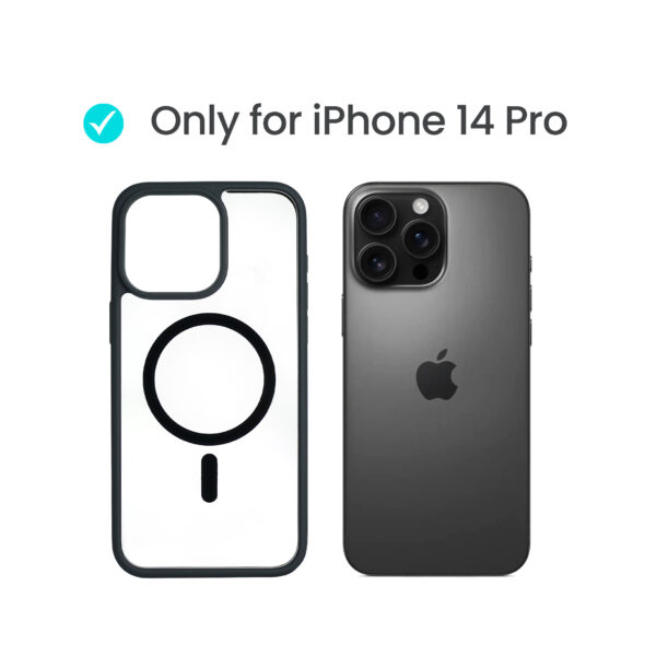 Super Shield Clear Black Case for iPhone 14 Pro with Magnetic Safe Charging Compatible - Image 2