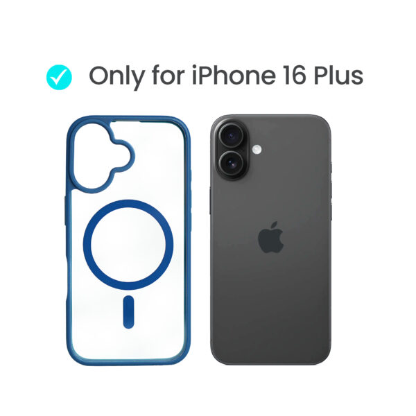 Super Shield Clear Blue Case for iPhone 16 Plus with Magnetic Safe Charging Compatible - Image 2