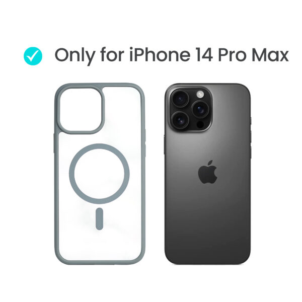 Super Shield Clear Gray Case for iPhone 14 Pro Max with Magnetic Safe Charging Compatible - Image 2