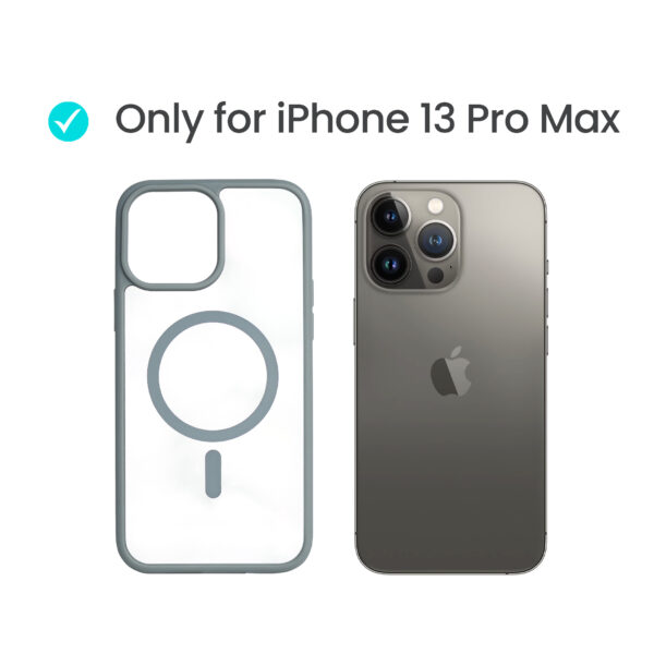 Super Shield Clear Gray Case for iPhone 13 Pro Max with Magnetic Safe Charging Compatible - Image 2