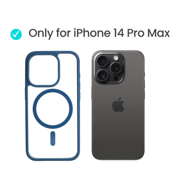 Super Shield Clear Blue Case for iPhone 14 Pro Max with Magnetic Safe Charging Compatible - Image 2