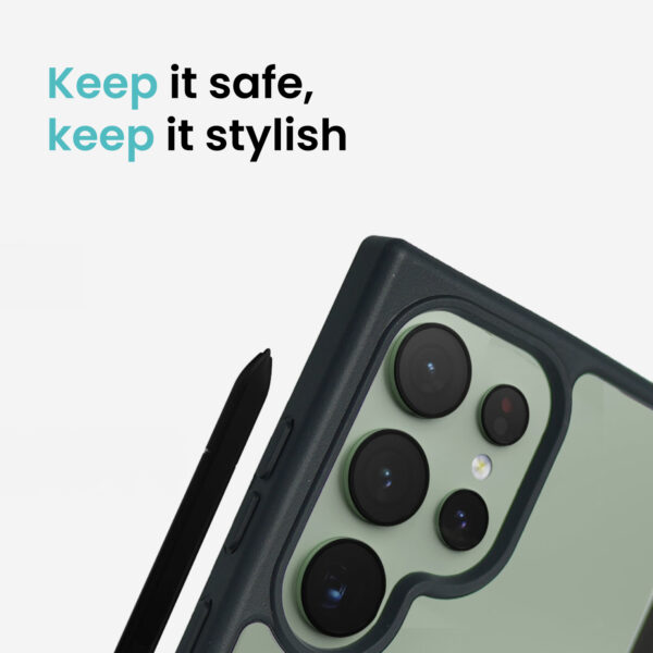 Super Shield Clear Black Case for Galaxy S24Ultra with Magnetic Safe Charging Compatible - Image 6