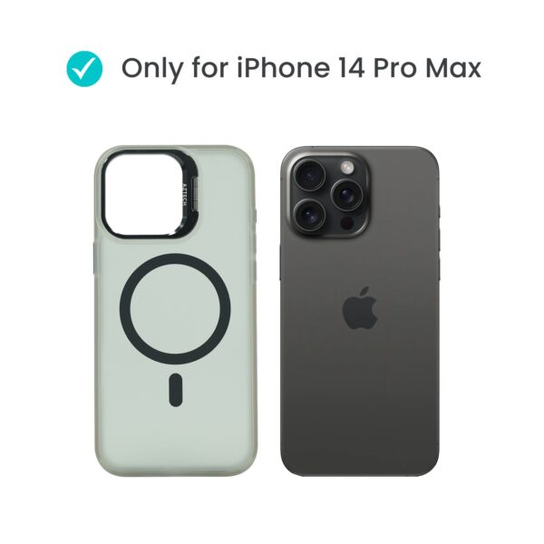 Super Shield Matte GrayBlack Case for iPhone 14 Pro Max with Magnetic safe and Built-in Camera Kickstand - Image 2