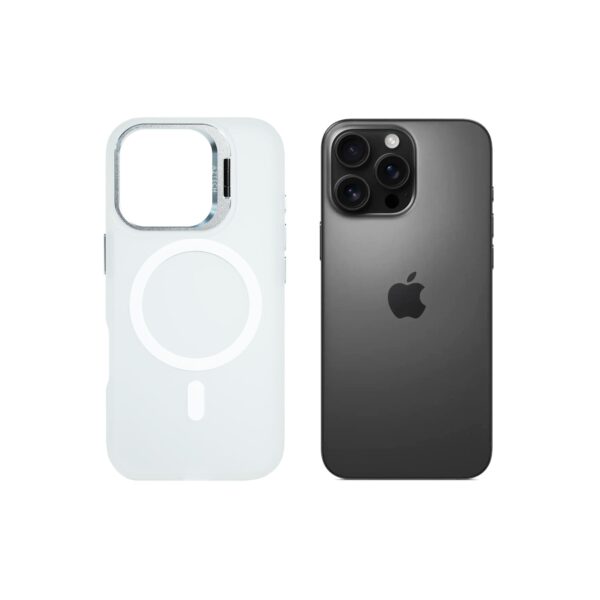 Super Shield Matte Transparent Case for iPhone 16 Pro with Magnetic safe and Built-in Camera Kickstand