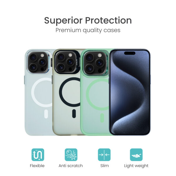Super Shield Matte Green Case for iPhone 16 Pro Max with Magnetic safe and Built-in Camera Kickstand - Image 3