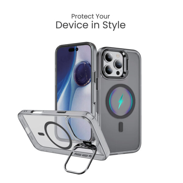 Super Shield Matte Green Case for iPhone 16 Pro Max with Magnetic safe and Built-in Camera Kickstand - Image 4